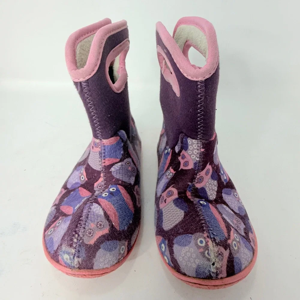 Bogs Baby Owls Purple Pink Waterproof Faux Fur Lined Boots 72166I-540 Kids 10